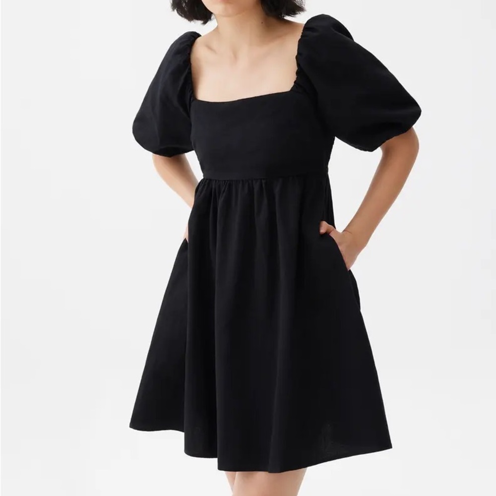 Love Bonito Puff Sleeve Babydoll Mini Dress